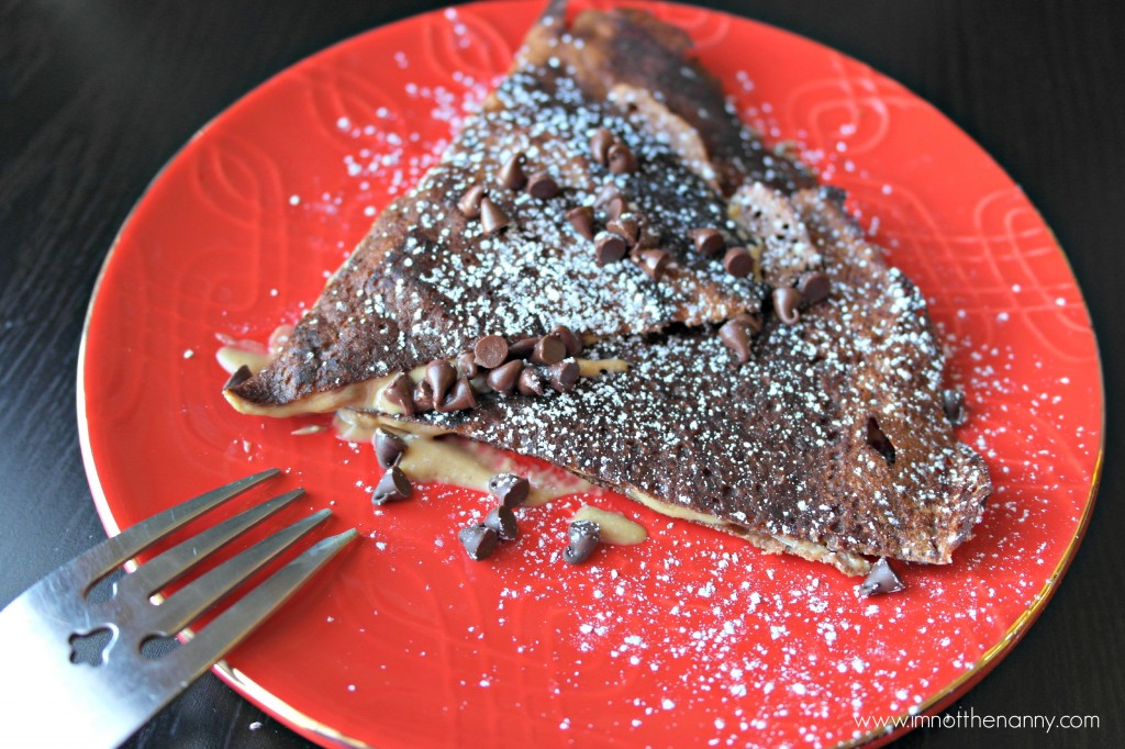 Gooey whole wheat peanut butter chocolate crepes-I'm Not the Nanny