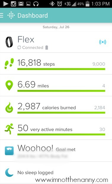 BlogHer FitBit Log-I'm Not the Nanny