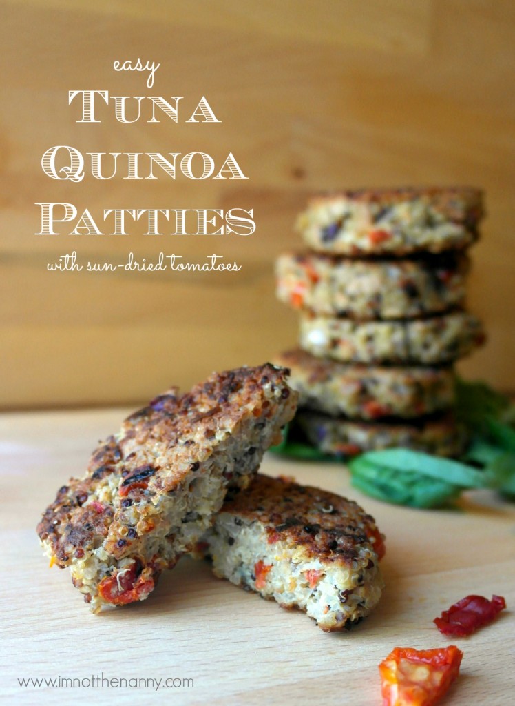 Easy Gluten Free Tuna Quinoa Patties with Sun Dried Tomatoes Recipe-I'm Not the Nanny