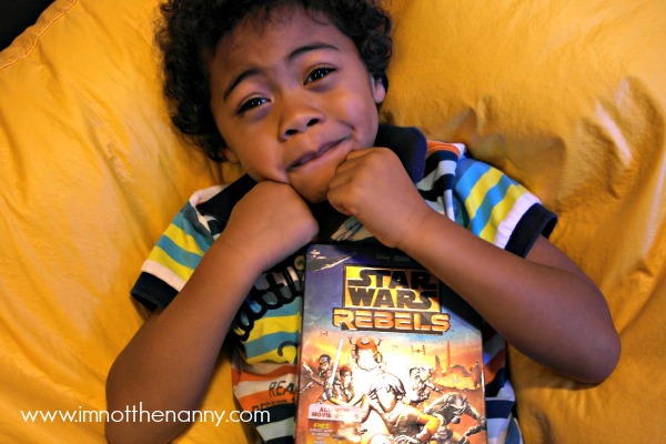 Jaxson with Star Wars Rebels DVD #SparkRebellion #shop from I'm Not the Nanny