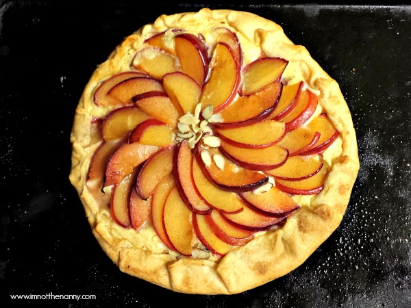 Rustic Plum Tart with goat cheese and almonds