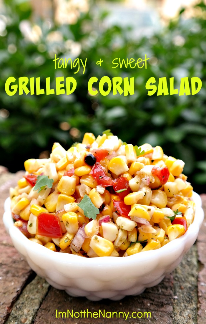 Easy Tangy & Sweet Grilled Corn Salad recipe from I'm Not the Nanny