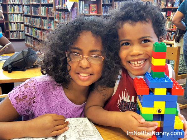 Sophia and Jaxson at Library