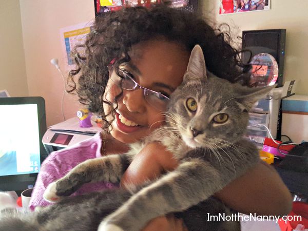 Sophia with Max the Cat