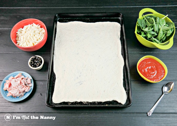 Ingredients for mummy calzone
