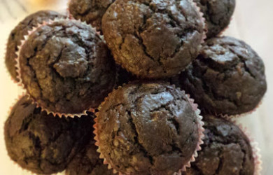 Whole Wheat Chocolate Banana Muffins