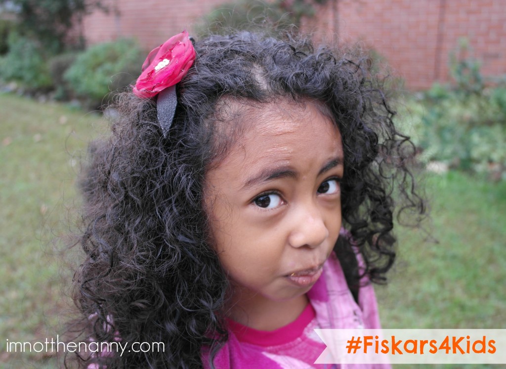 Organza Flower Clip in Hair #Fiskars4Kids #shop