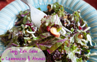 Kale salad with cranberies and almonds