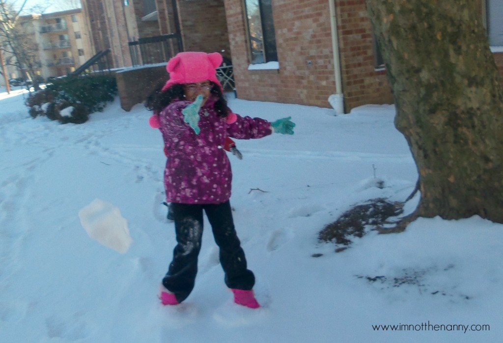 Sophia launching snowball- I'm Not the Nanny