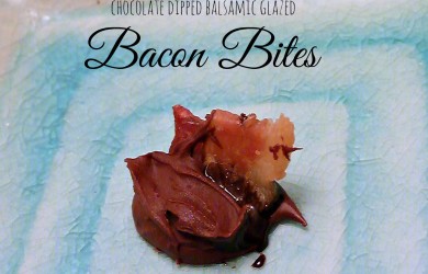 Chocolate Dipped Bacon Bites with balsamic glaze-I'm Not the Nanny