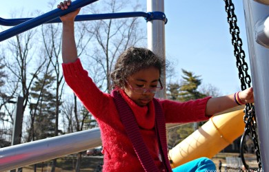 Sophia climbing at park-I'm Not the Nanny