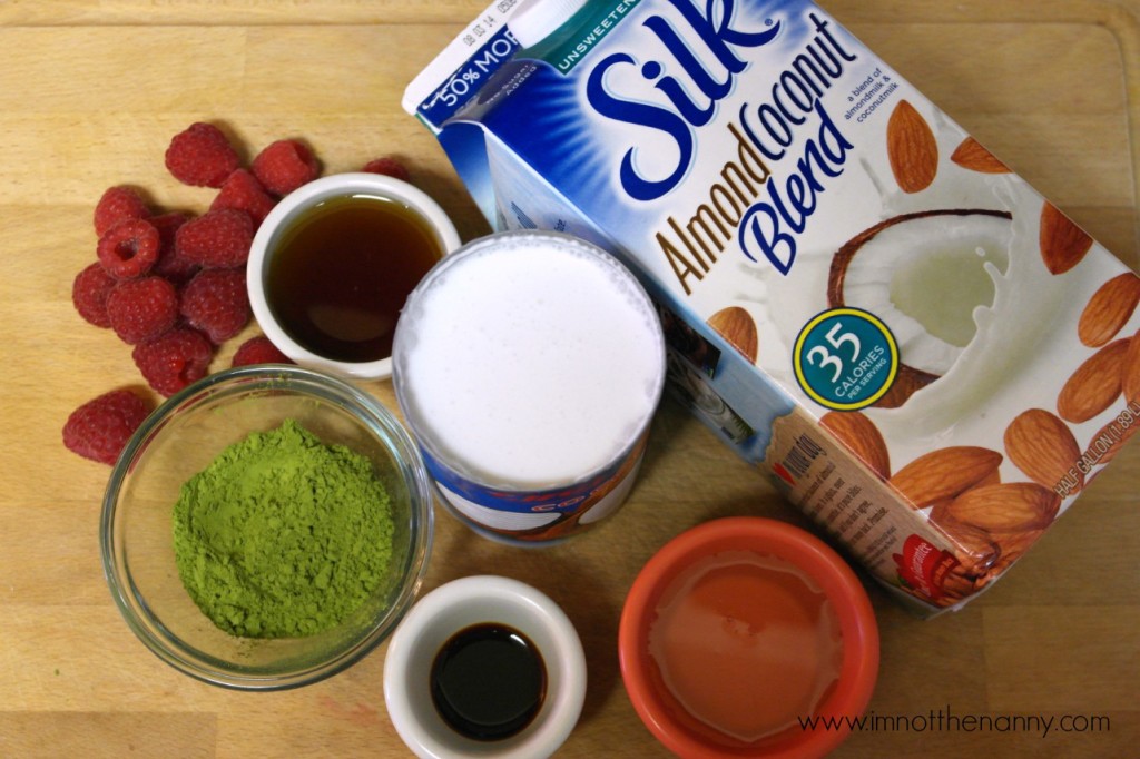 Ingredients for green tea ice cream-I'm Not the Nanny #SilkAlmondBlends #shop