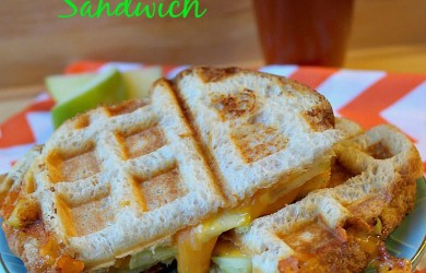 Waffle Maker Apple Cheddar Grilled Cheese Sandwich-I'm Not the Nanny #TEArifficPairs #shop