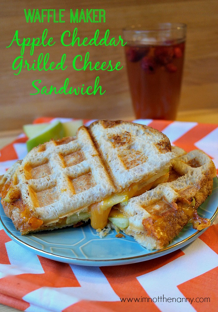 Waffle Maker Apple Cheddar Grilled Cheese Sandwich-I'm Not the Nanny #TEArifficPairs #shop