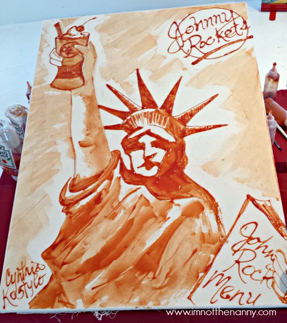 Johnny Rockets Ketchup Art at Blogger Bash NYC