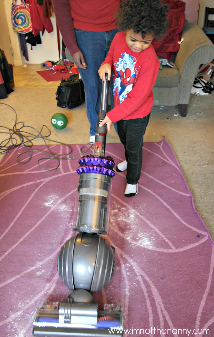 Teaching Kids How to Vacuum with Dyson Big Ball Animal I'm