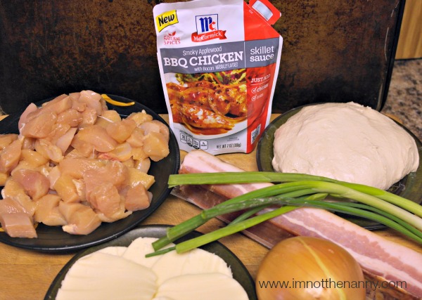BBQ Chicken Bacon Pizza Ingredients via I'm Not the Nanny