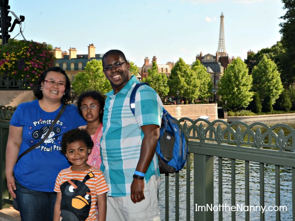 Family Epcot World Showcase Eiffel Tower