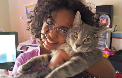 Sophia with Max the Cat