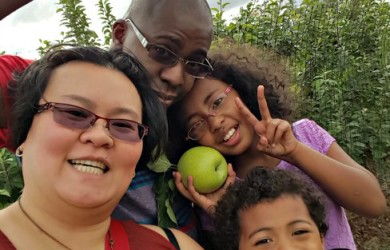 Apple Picking Family Selfie