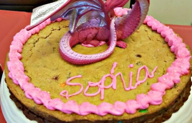Dragon cookie cake via I'm Not the Nanny
