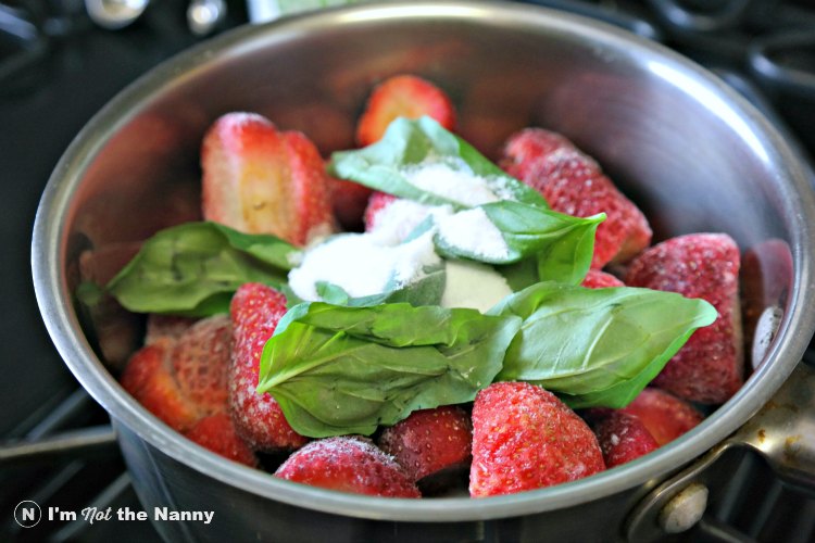 Strawberry Basil Puree with Greek Yogurt