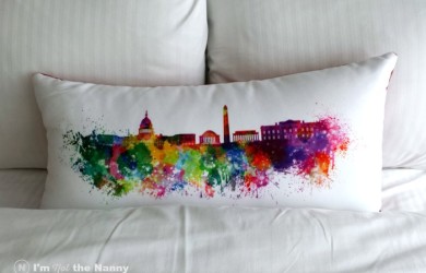 Bed with DC printed pillow