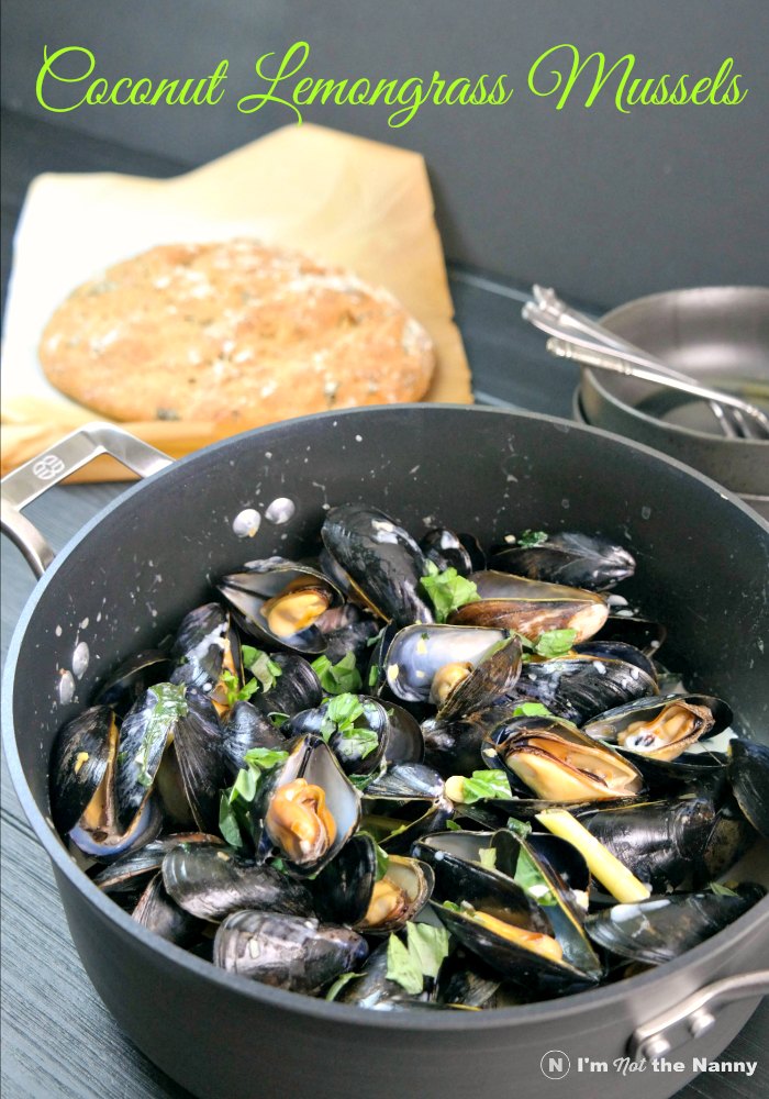 The coconut lemongrass mussels is flavored with ginger, lemongrass, basil and garlic mixed with the briny mussels. Heaven in a bowl!
