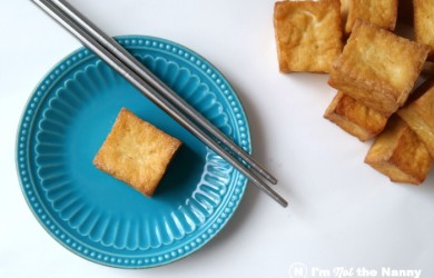 Step-by-step instructions on how to make crispy pan fried tofu at home. Recipe and instructions at I'm not the Nanny