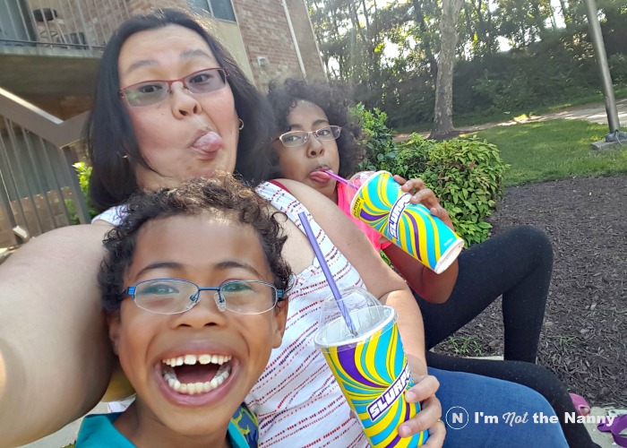 Silly selfie with kids