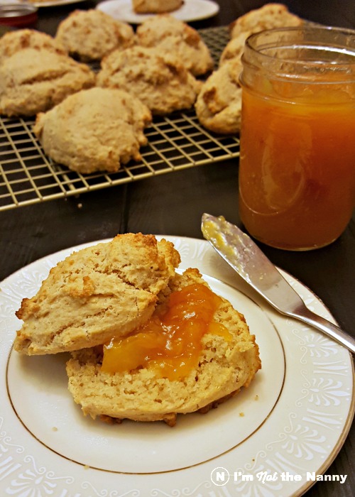 Drop Biscuits with Peach Jam