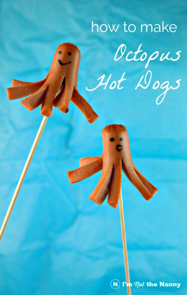 How to Make Octopus Hot Dogs-step by step tutorial with video. Great for kids' lunchboxes