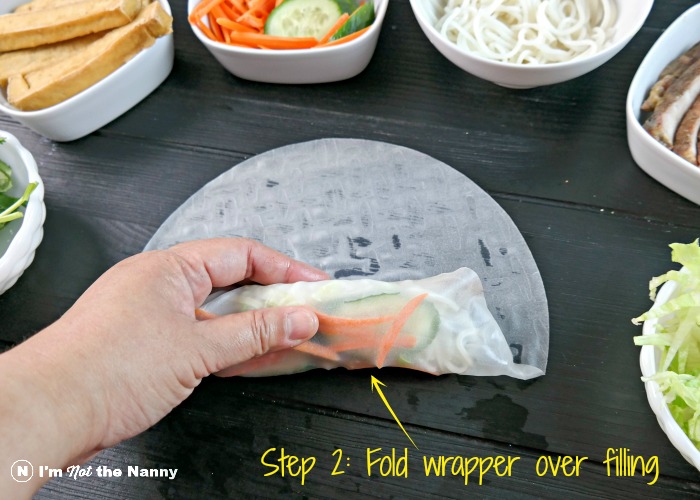 Vietnamese Spring Roll Assembly Step 2